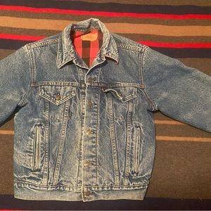 Levi’s vintage buffalo plaid lined denim jacket